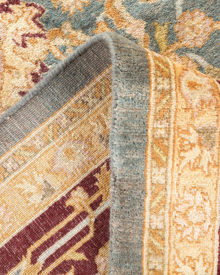 Traditional Mogul Gray Wool Area Rug 6' 1" x 9' 1" - Solo Rugs