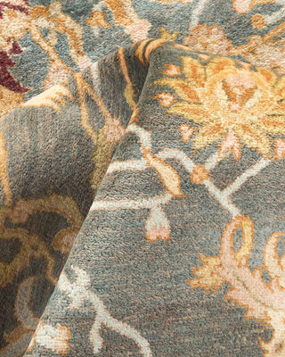 Traditional Mogul Gray Wool Area Rug 6' 1" x 9' 1" - Solo Rugs