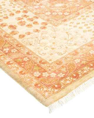 Traditional Mogul Green Wool Area Rug 6' 3" x 9' 4" - Solo Rugs