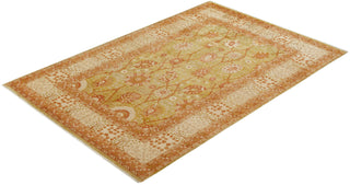 Traditional Mogul Green Wool Area Rug 6' 3" x 9' 4" - Solo Rugs