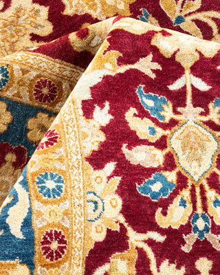 Traditional Mogul Red Wool Area Rug 6' 2" x 8' 10" - Solo Rugs
