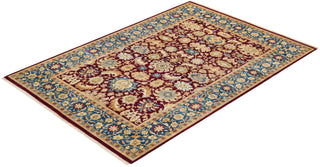 Traditional Mogul Red Wool Area Rug 6' 2" x 8' 10" - Solo Rugs