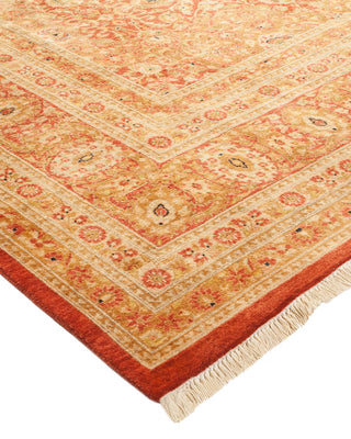 Traditional Mogul Orange Wool Area Rug 6' 2" x 9' 7" - Solo Rugs