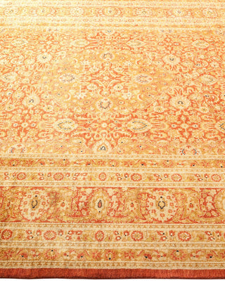 Traditional Mogul Orange Wool Area Rug 6' 2" x 9' 7" - Solo Rugs