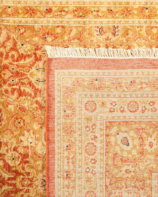 Traditional Mogul Orange Wool Area Rug 6' 2" x 9' 7" - Solo Rugs