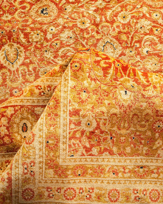 Traditional Mogul Orange Wool Area Rug 6' 2" x 9' 7" - Solo Rugs