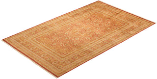 Traditional Mogul Orange Wool Area Rug 6' 2" x 9' 7" - Solo Rugs