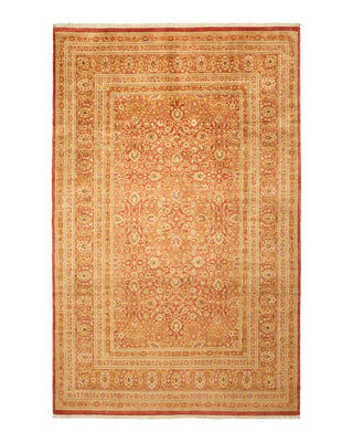 Traditional Mogul Orange Wool Area Rug 6' 2" x 9' 7" - Solo Rugs
