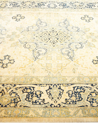 Traditional Mogul Ivory Wool Area Rug 6' 1" x 9' 7" - Solo Rugs