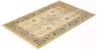 Traditional Mogul Ivory Wool Area Rug 6' 1" x 9' 7" - Solo Rugs