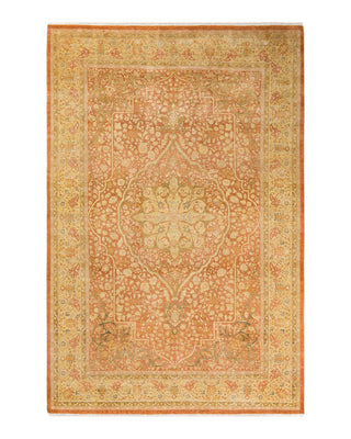 Traditional Mogul Brown Wool Area Rug 6' 2" x 9' 4" - Solo Rugs