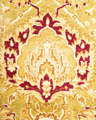 Traditional Mogul Green Wool Area Rug 6' 2" x 9' 4" - Solo Rugs