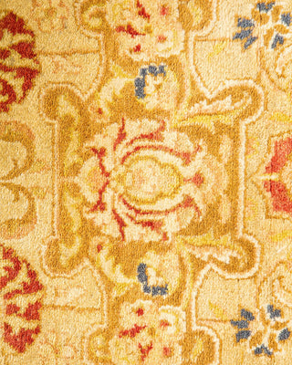 Traditional Mogul Yellow Wool Area Rug 6' 1" x 8' 10" - Solo Rugs