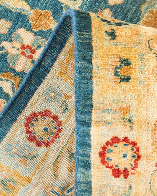Traditional Mogul Blue Wool Area Rug 6' 3" x 9' 0" - Solo Rugs