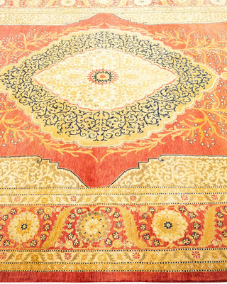 Traditional Mogul Orange Wool Area Rug 6' 4" x 8' 10" - Solo Rugs