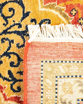 Traditional Mogul Orange Wool Area Rug 6' 4" x 8' 10" - Solo Rugs