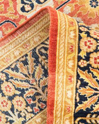 Traditional Mogul Orange Wool Area Rug 6' 3" x 9' 4" - Solo Rugs
