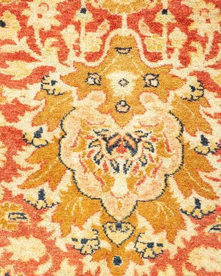 Traditional Mogul Orange Wool Area Rug 6' 2" x 8' 6" - Solo Rugs