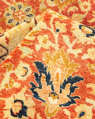 Traditional Mogul Orange Wool Area Rug 6' 2" x 8' 6" - Solo Rugs