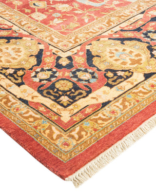 Traditional Mogul Orange Wool Area Rug 6' 1" x 9' 0" - Solo Rugs