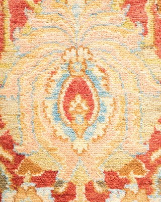 Traditional Mogul Orange Wool Area Rug 6' 1" x 9' 0" - Solo Rugs