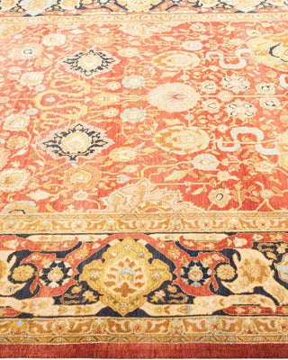 Traditional Mogul Orange Wool Area Rug 6' 1" x 9' 0" - Solo Rugs