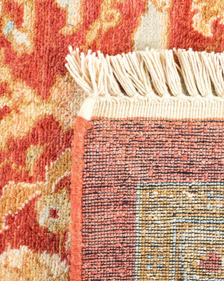 Traditional Mogul Orange Wool Area Rug 6' 1" x 9' 0" - Solo Rugs