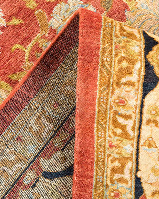 Traditional Mogul Orange Wool Area Rug 6' 1" x 9' 0" - Solo Rugs