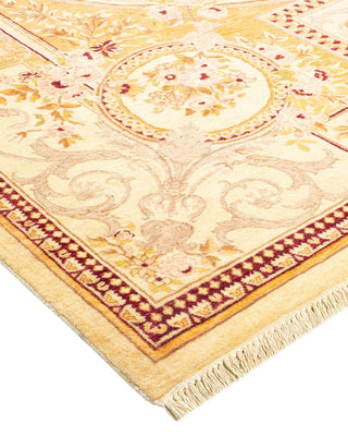 Traditional Mogul Ivory Wool Area Rug 6' 1" x 8' 10" - Solo Rugs