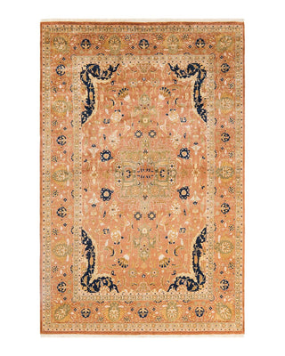 Traditional Mogul Brown Wool Area Rug 6' 0" x 9' 3" - Solo Rugs