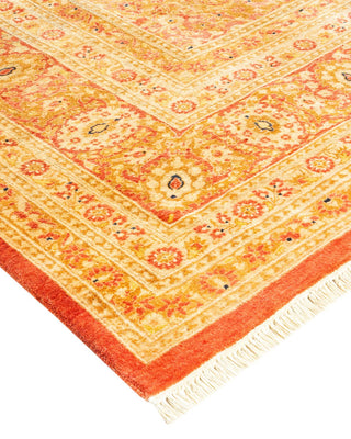 Traditional Mogul Orange Wool Area Rug 6' 2" x 8' 10" - Solo Rugs