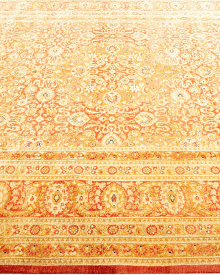 Traditional Mogul Orange Wool Area Rug 6' 2" x 8' 10" - Solo Rugs