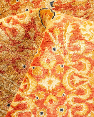 Traditional Mogul Orange Wool Area Rug 6' 2" x 8' 10" - Solo Rugs