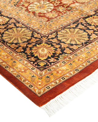 Traditional Mogul Orange Wool Area Rug 8' 3" x 10' 7" - Solo Rugs