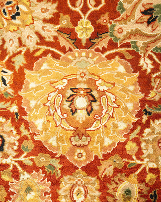 Traditional Mogul Orange Wool Area Rug 8' 3" x 10' 7" - Solo Rugs