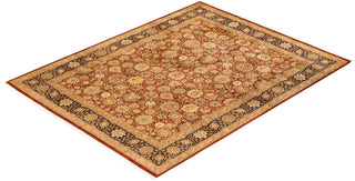 Traditional Mogul Orange Wool Area Rug 8' 3" x 10' 7" - Solo Rugs