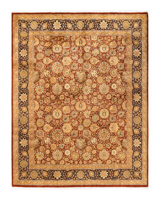 Traditional Mogul Orange Wool Area Rug 8' 3" x 10' 7" - Solo Rugs