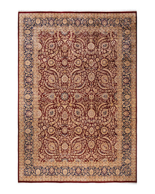 Traditional Mogul Red Wool Area Rug 10' 1" x 14' 7" - Solo Rugs