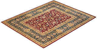 Traditional Mogul Red Wool Area Rug 8' 2" x 10' 4" - Solo Rugs