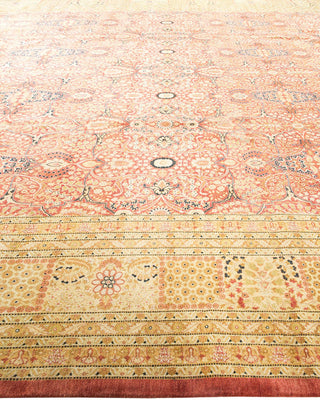 Traditional Mogul Orange Wool Area Rug 12' 4" x 15' 8" - Solo Rugs