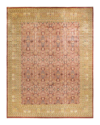 Traditional Mogul Orange Wool Area Rug 12' 4" x 15' 8" - Solo Rugs