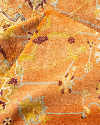 Traditional Mogul Orange Wool Area Rug 8' 0" x 10' 5" - Solo Rugs