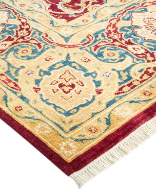 Traditional Mogul Red Wool Area Rug 6' 0" x 9' 0" - Solo Rugs