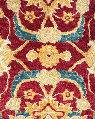 Traditional Mogul Red Wool Area Rug 6' 0" x 9' 0" - Solo Rugs