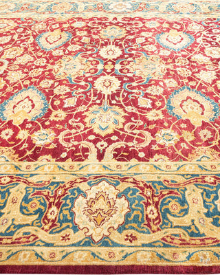 Traditional Mogul Red Wool Area Rug 6' 0" x 9' 0" - Solo Rugs