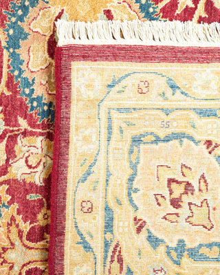 Traditional Mogul Red Wool Area Rug 6' 0" x 9' 0" - Solo Rugs