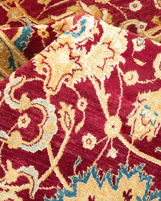 Traditional Mogul Red Wool Area Rug 6' 0" x 9' 0" - Solo Rugs