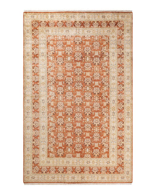Traditional Mogul Brown Wool Area Rug 6' 1" x 9' 6" - Solo Rugs
