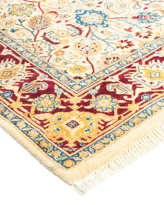 Traditional Mogul Ivory Wool Area Rug 4' 1" x 6' 3" - Solo Rugs