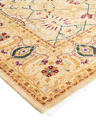 Traditional Mogul Ivory Wool Area Rug 4' 2" x 6' 2" - Solo Rugs